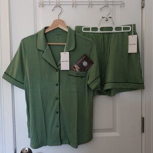 New Cozy Earth Women’s Bamboo Stretch Knit Classic Short Sleeve Pajama Set S